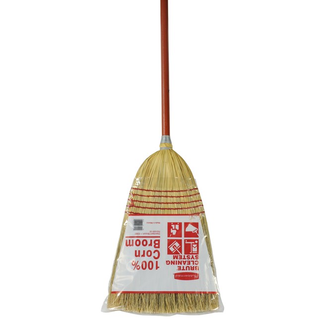 The Rubbermaid Commercial Corn Broom is designed for rugged indoor/outdoor cleaning.