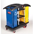 The Rubbermaid Commercial Janitorial Cleaning Cart with two 34-gallon High-Capacity Vinyl Bags provides multi-stream sortation.