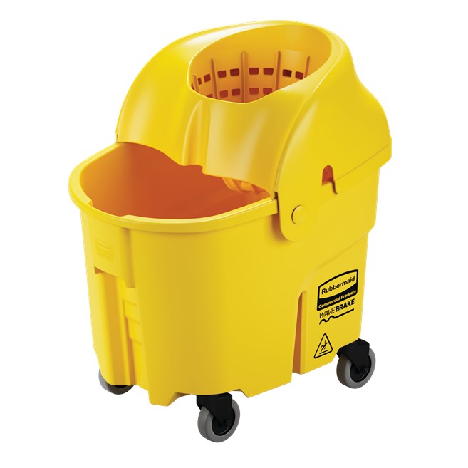 The WaveBrake® Institutional Mop Bucket and Wringer features non-metal construction ideal for correctional facilities and healthcare.