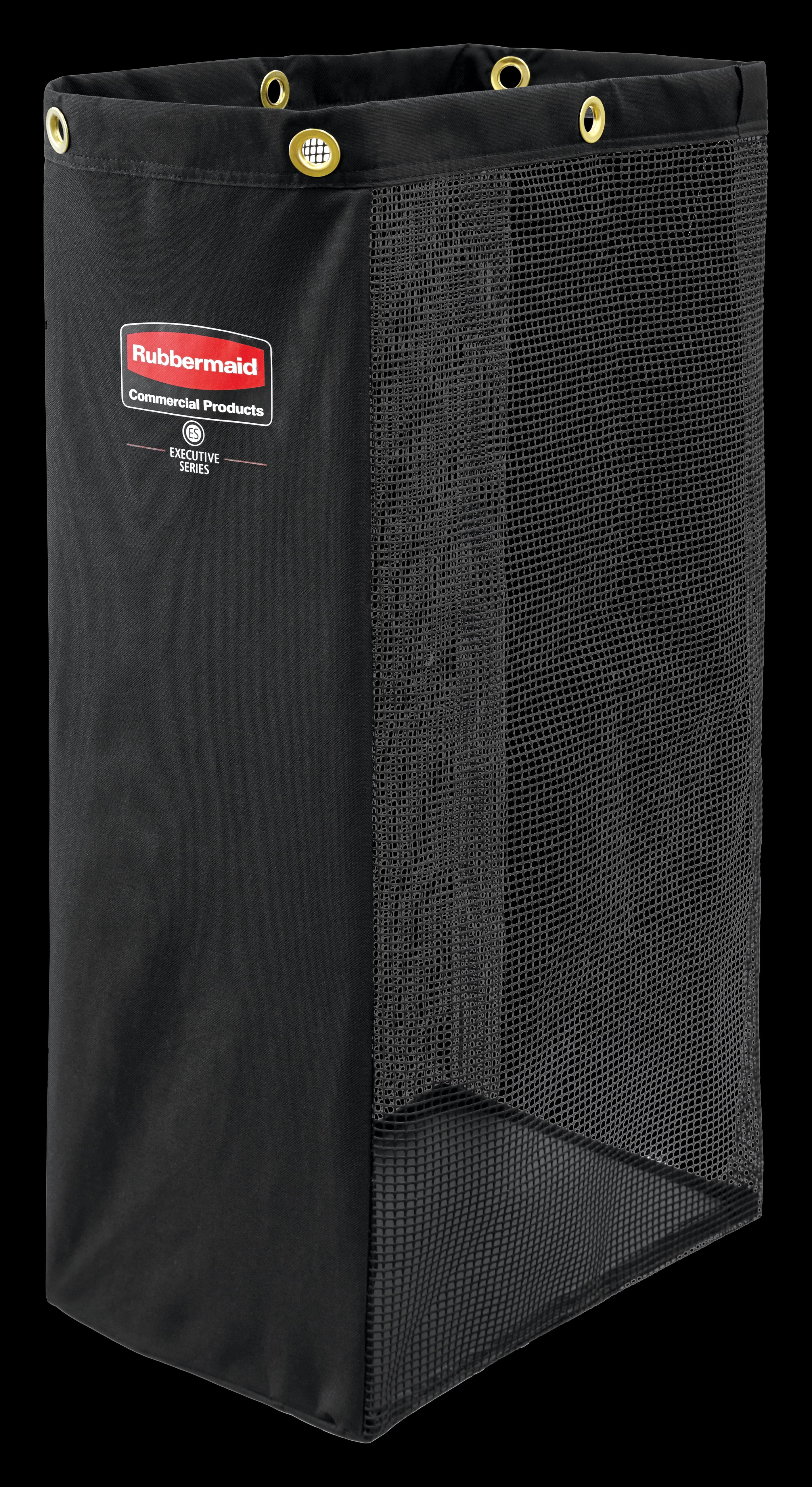 Das seitlich befüllbare Wäschenetz von Rubbermaid Commercial für Hotelwagen fasst eine große Menge an sauberer Wäsche und macht einen größeren Wagen überflüssig.