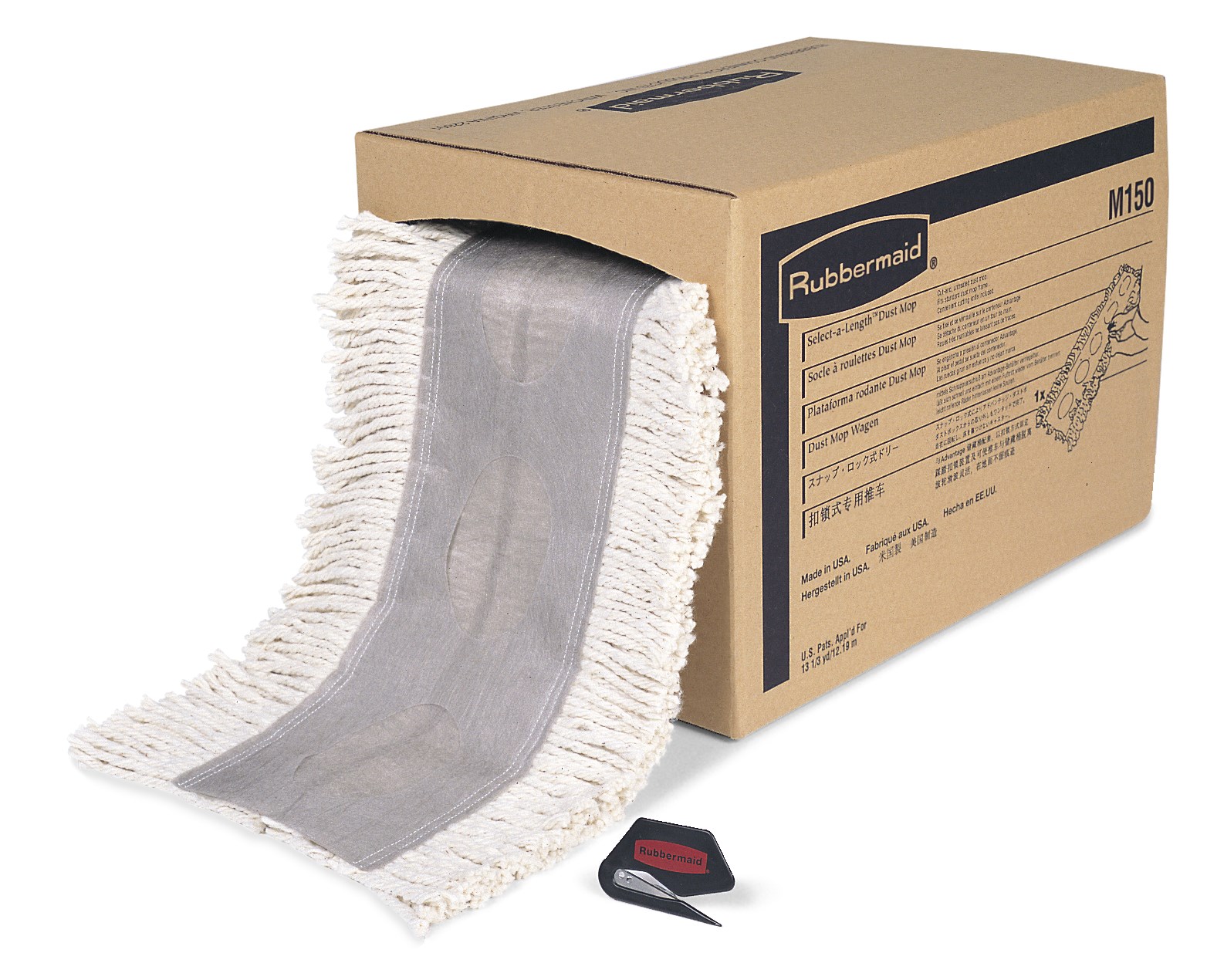 Cut to Length Cotton Dust Mop, White