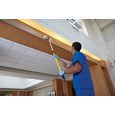 HYGEN™ Quick-Connect handles and poles make cleaning more efficient in every area of the facility by reaching the highest spaces with ease. The unique connection mechanism allows for easy, time-saving tool exchange.