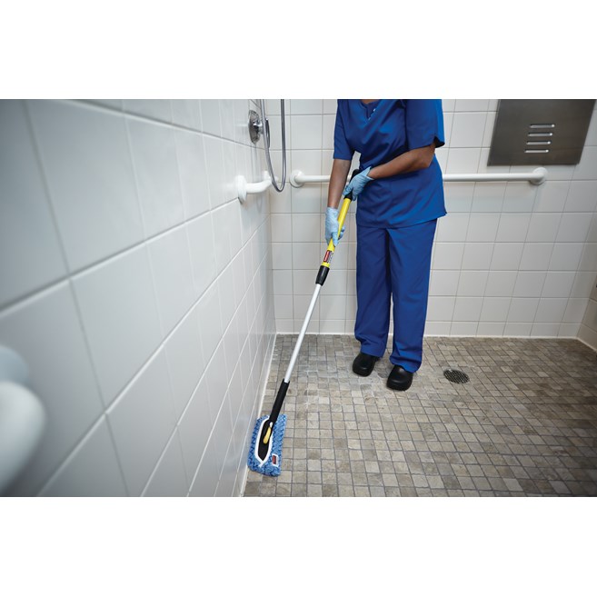 HYGEN™ Microfiber Flexi-Frame conforms to curved surfaces for better pickup of dirt and debris, allowing users to clean faster and more effectively.