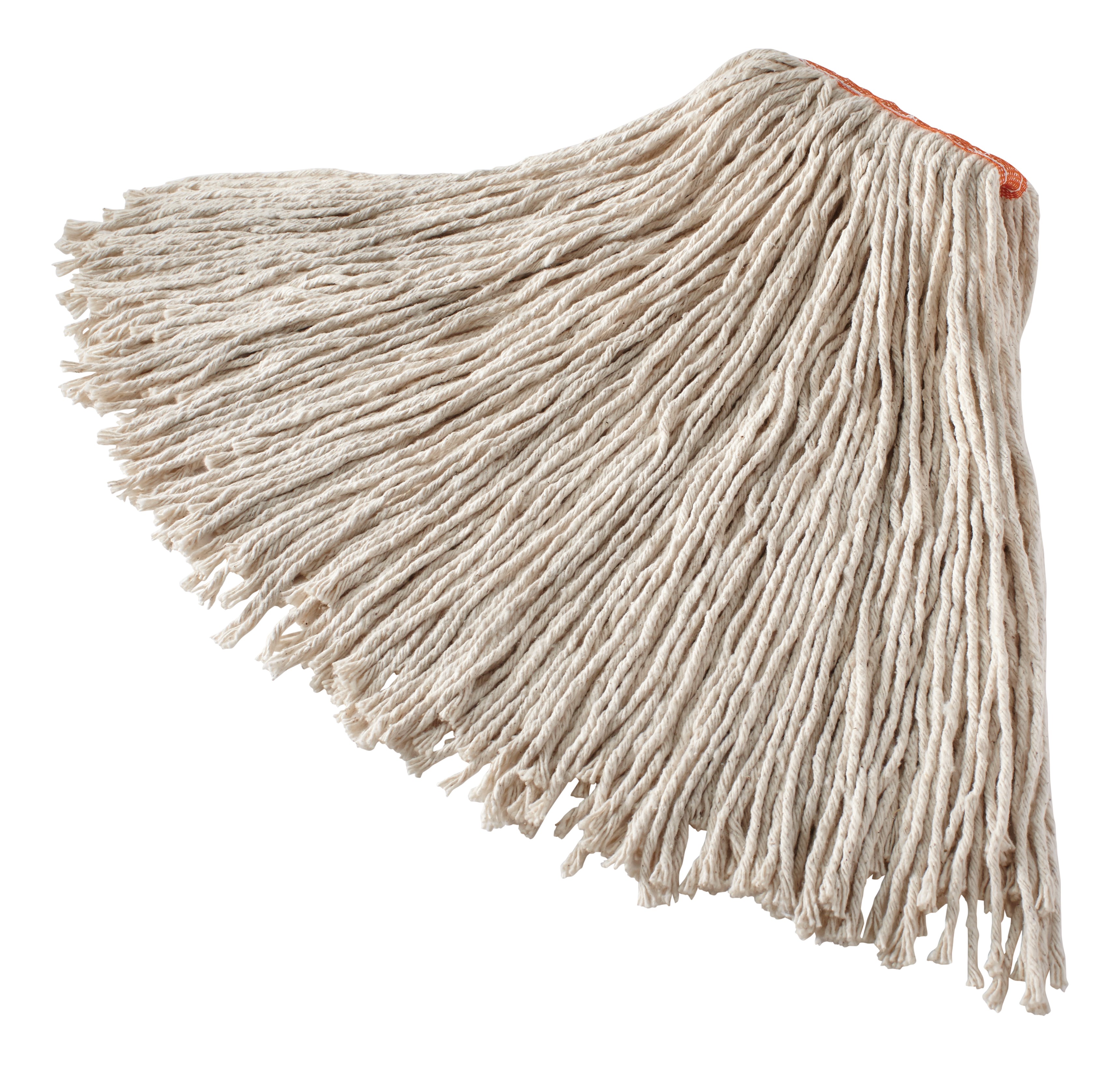 Cut-end mop with screw-on head for general-purpose mopping. Blend of 4-ply cotton/rayon/synthetic. Enhanced mop-to-floor contact.