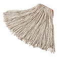 Cut-end mop with screw-on head for general-purpose mopping. Blend of 4-ply cotton/rayon/synthetic. Enhanced mop-to-floor contact.