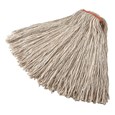 Cut-end mop with screw-on head for general-purpose mopping. Blend of 4-ply cotton/rayon/synthetic. Enhanced mop-to-floor contact.