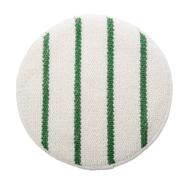 Rubbermaid Commercial Green Stripe Carpet Bonnet - Scrubber Strip - 1 Each - White, Green Rubbermaid Commercial Green Stripe Carpet Bonnet - Scrubber Strip - 1 Each - White, Green