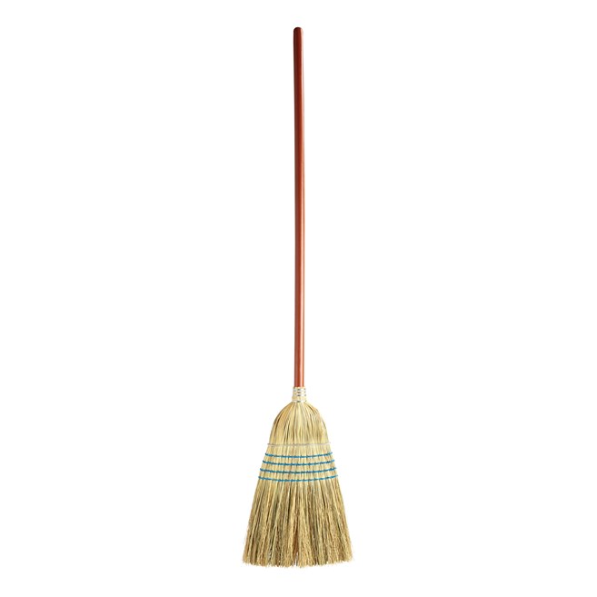 The Rubbermaid Commercial Corn Broom is designed for rugged indoor/outdoor cleaning.