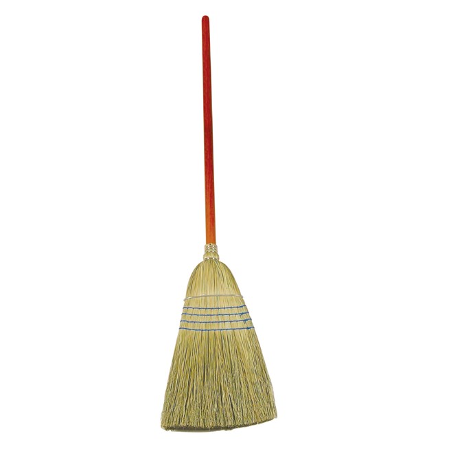 The Rubbermaid Commercial Corn Broom is designed for rugged indoor/outdoor cleaning.