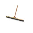 This straight floor squeegee features a dual moss rubber blade that will not leave marks. The blade is dual moss rubber. Ideal for removing liquid spills and heavy dirt in any work environment. The blade fits standard tapered handles. 24" long.