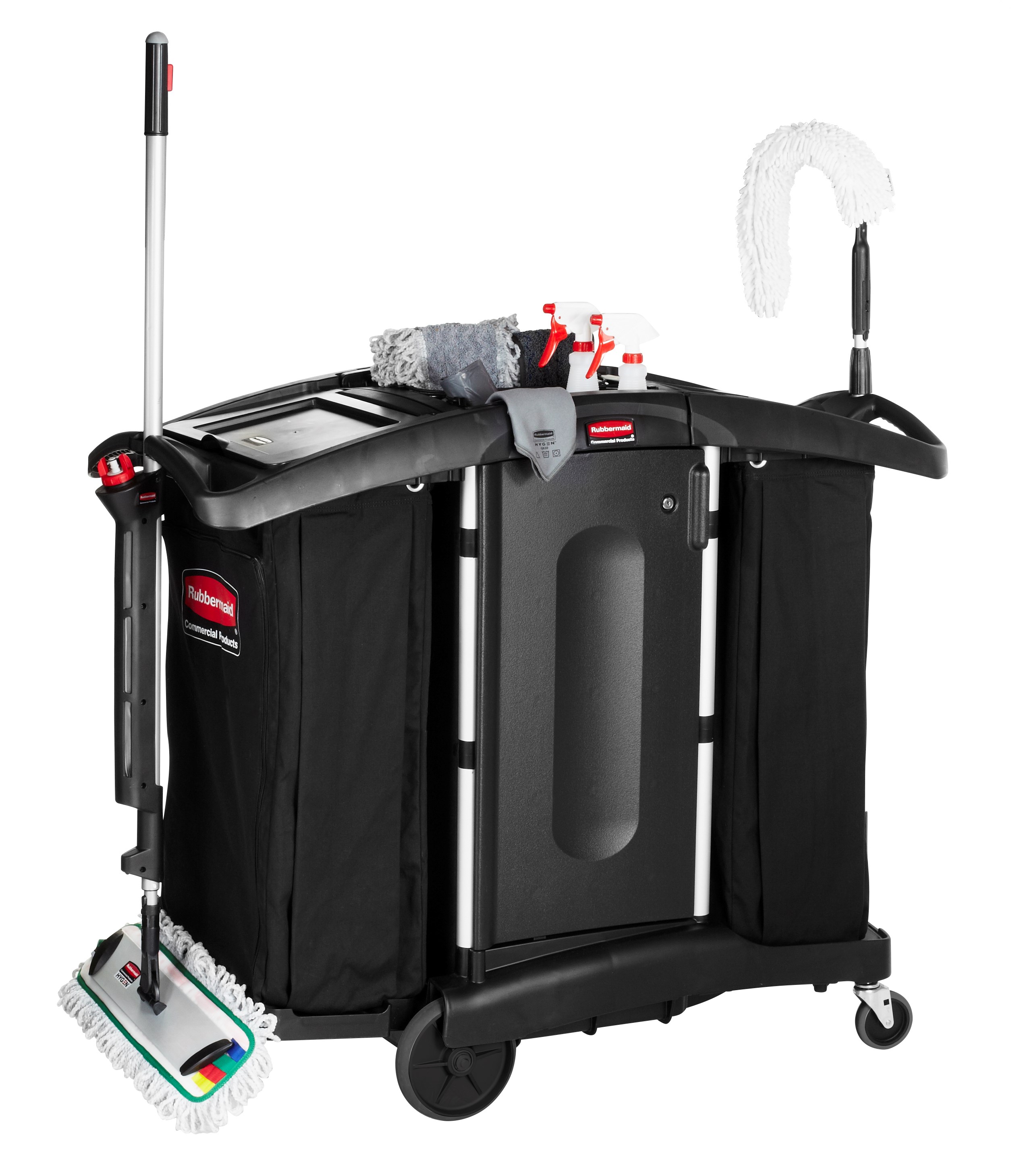 The Rubbermaid Commercial Executive Series Compact Housekeeping Cart is an ergonomic and lightweight housekeeping solution.