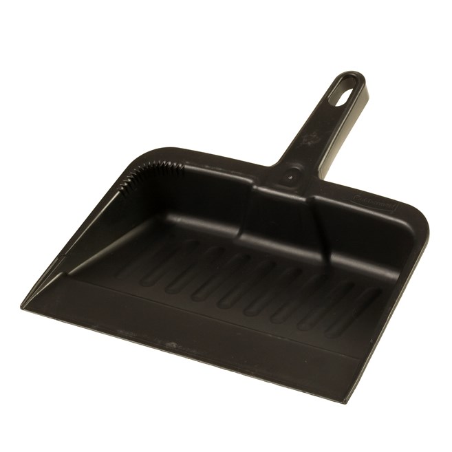 Het Rubbermaid Commercial stofblik voor intensief gebruik kan snel worden schoongemaakt.