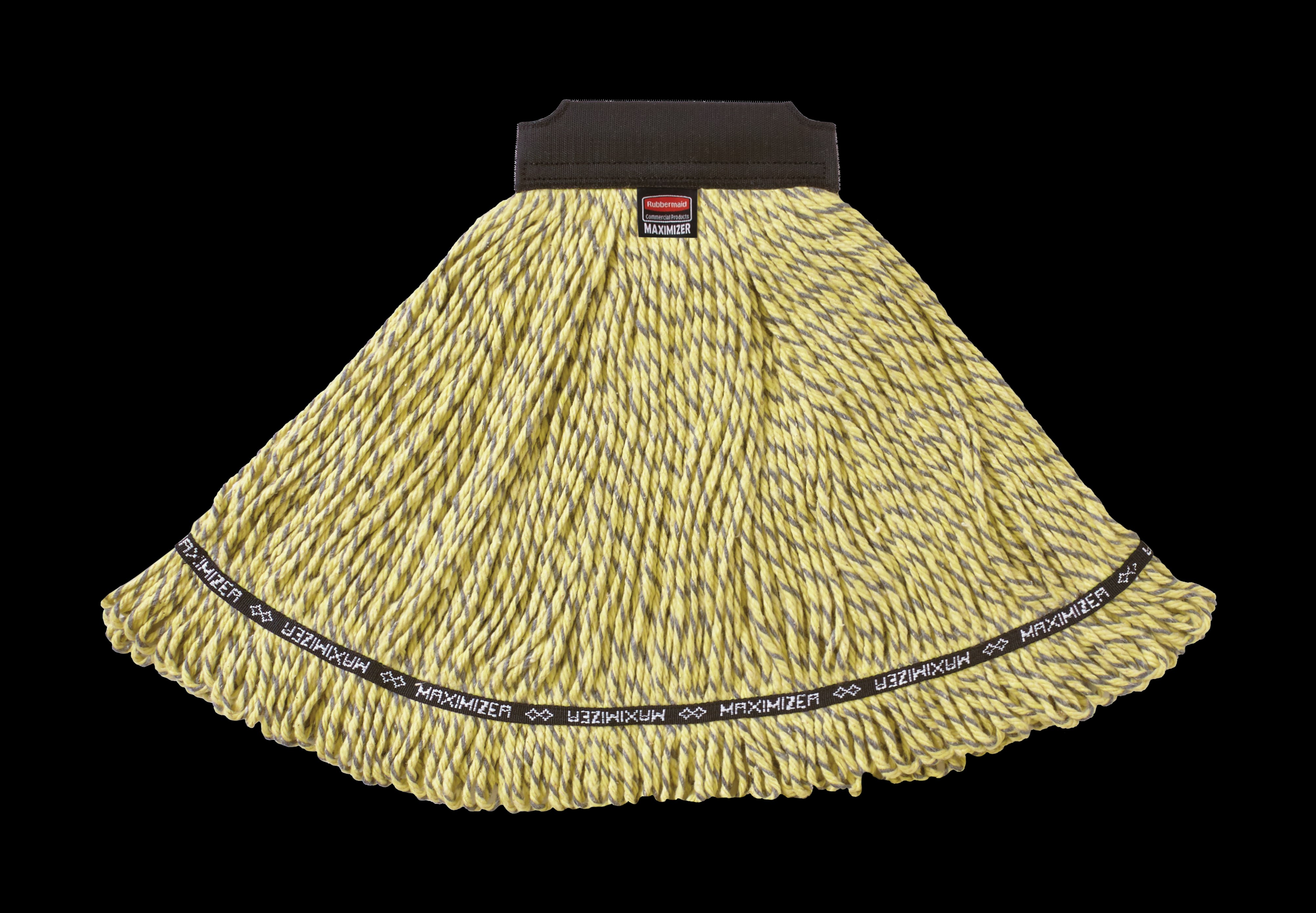 The Rubbermaid Commercial Maximizer™ Mop has a specially designed tailband which delivers 30% greater spread in use.