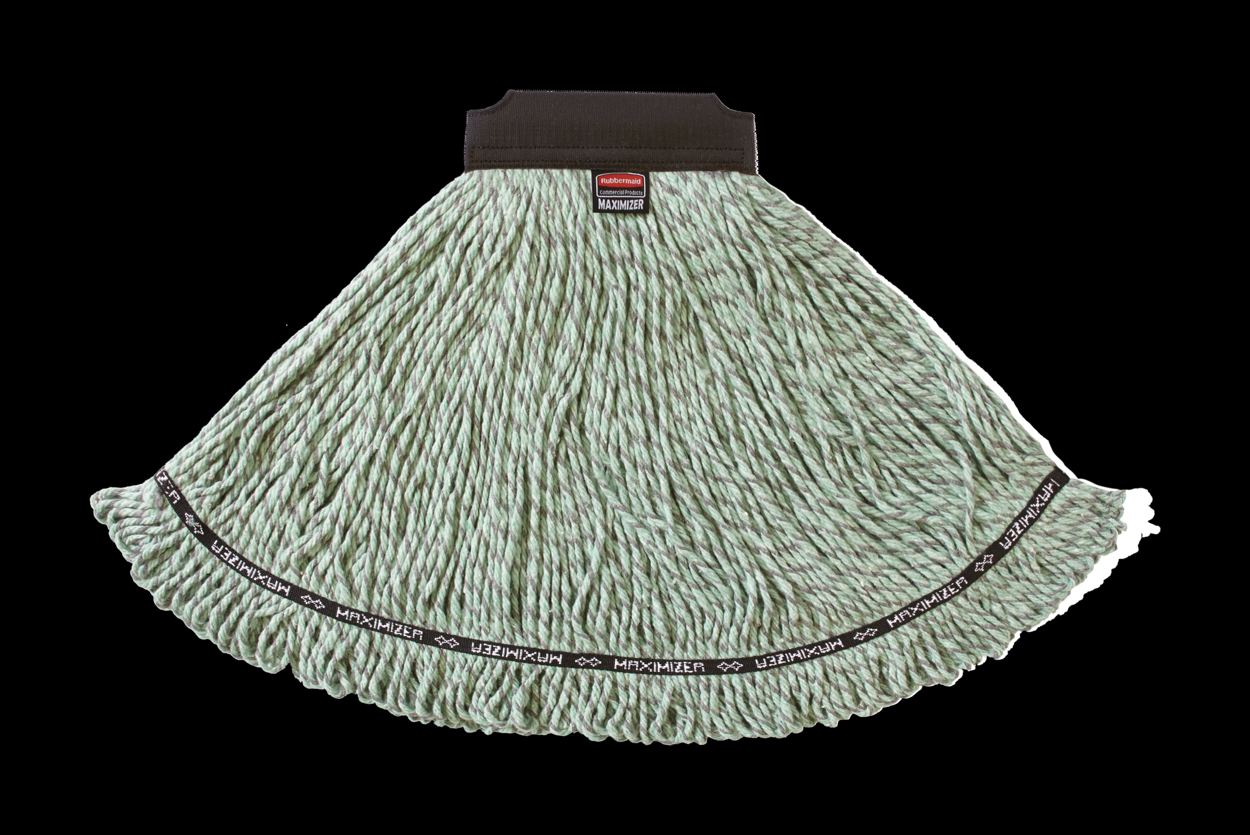The Rubbermaid Commercial Maximizer™ Mop has a specially designed tailband which delivers 30% greater spread in use.