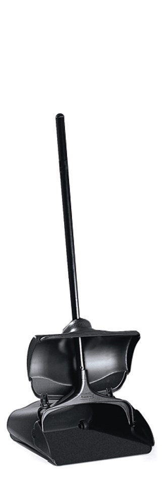 The Rubbermaid Commercial Executive Series Lobby Pro® Plastic Upright Dust Pan with Cover is ideal for use in your hotel lobby, restaurant lobby, or banquet hall.