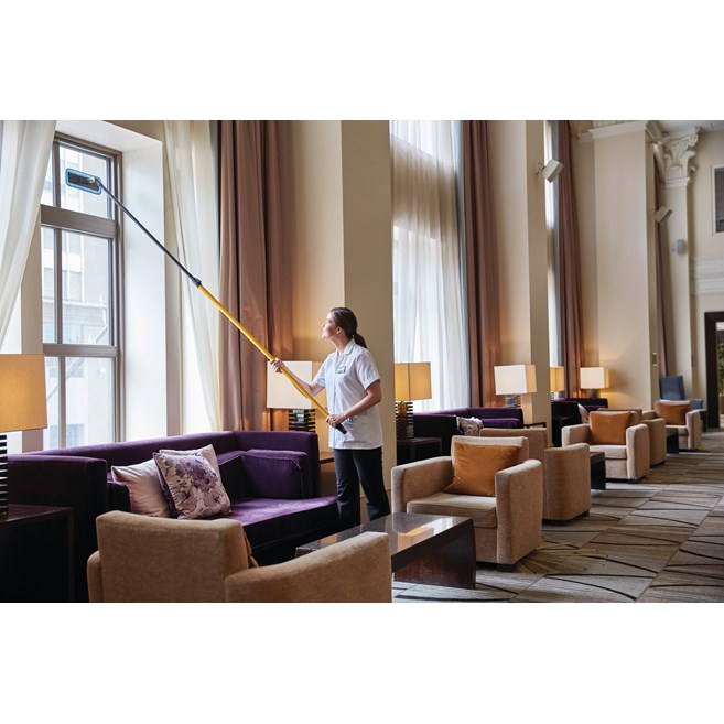 The Rubbermaid Commercial Maximizer™ cleaning tools help workers save time by reducing steps in a task, reducing the time of a step and reducing user effort.  Engineered to last and designed to perform in a variety of common spaces, Maximizer cleaning tools deliver fast, consistent results shift after shift.