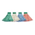 The Rubbermaid Commercial Scrubbing Wet Mop features an integrated scrubbing headband that removes stuck-on messes faster without interrupting the mopping process.