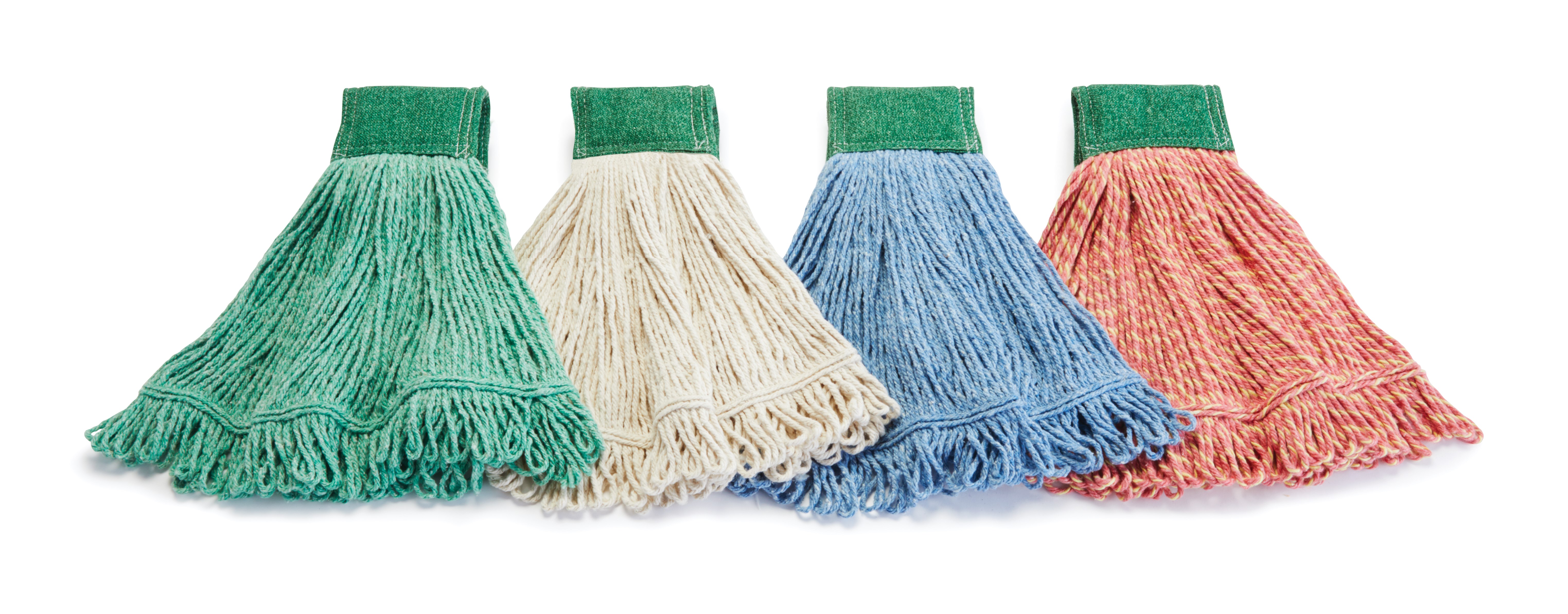 The Rubbermaid Commercial Scrubbing Wet Mop features an integrated scrubbing headband that removes stuck-on messes faster without interrupting the mopping process.