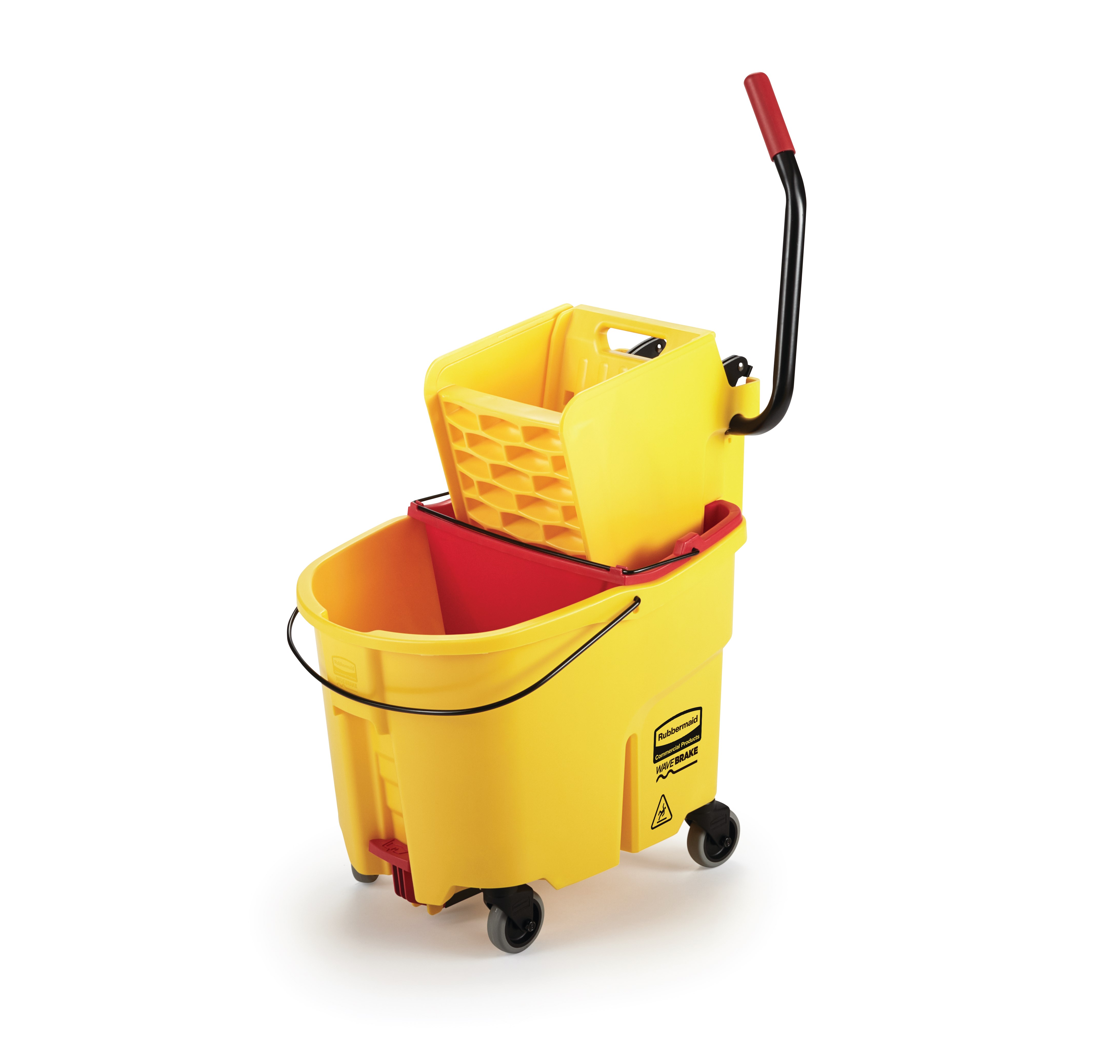 The Rubbermaid Commercial WaveBrake® Dirty Water Bucket keeps dirty water separate from clean water, helping to reduce the potential for cross-contamination. Executive Series™ WaveBrake® include the dirty water bucket as standard.