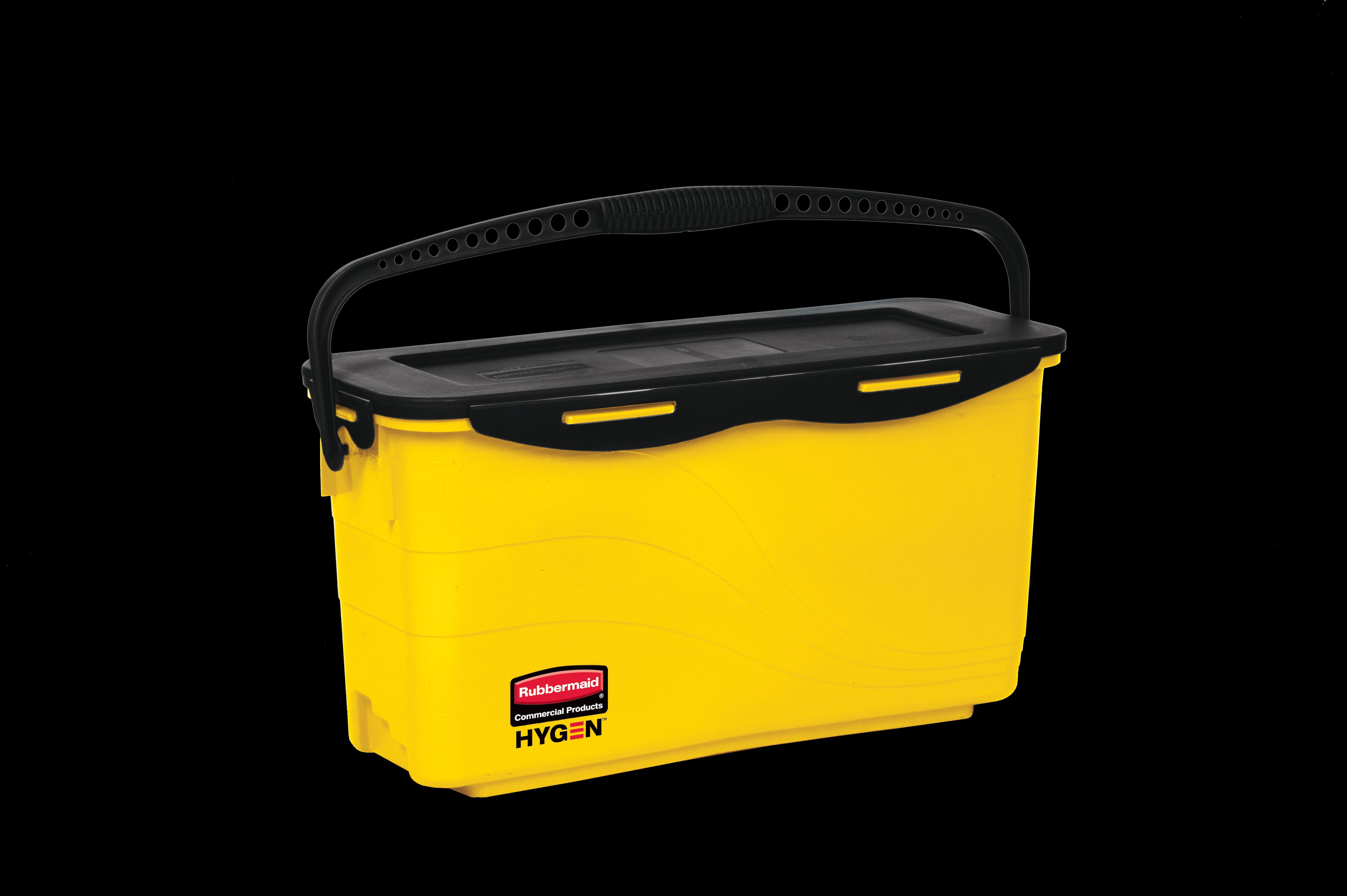 HYGEN™マイクロファイバー・チャージング・バケツ（ふるい付き）は、モップを効果的かつ人間工学的に湿らせ、高効率のフラット・モップ・クリーニング・システムを完成させます。