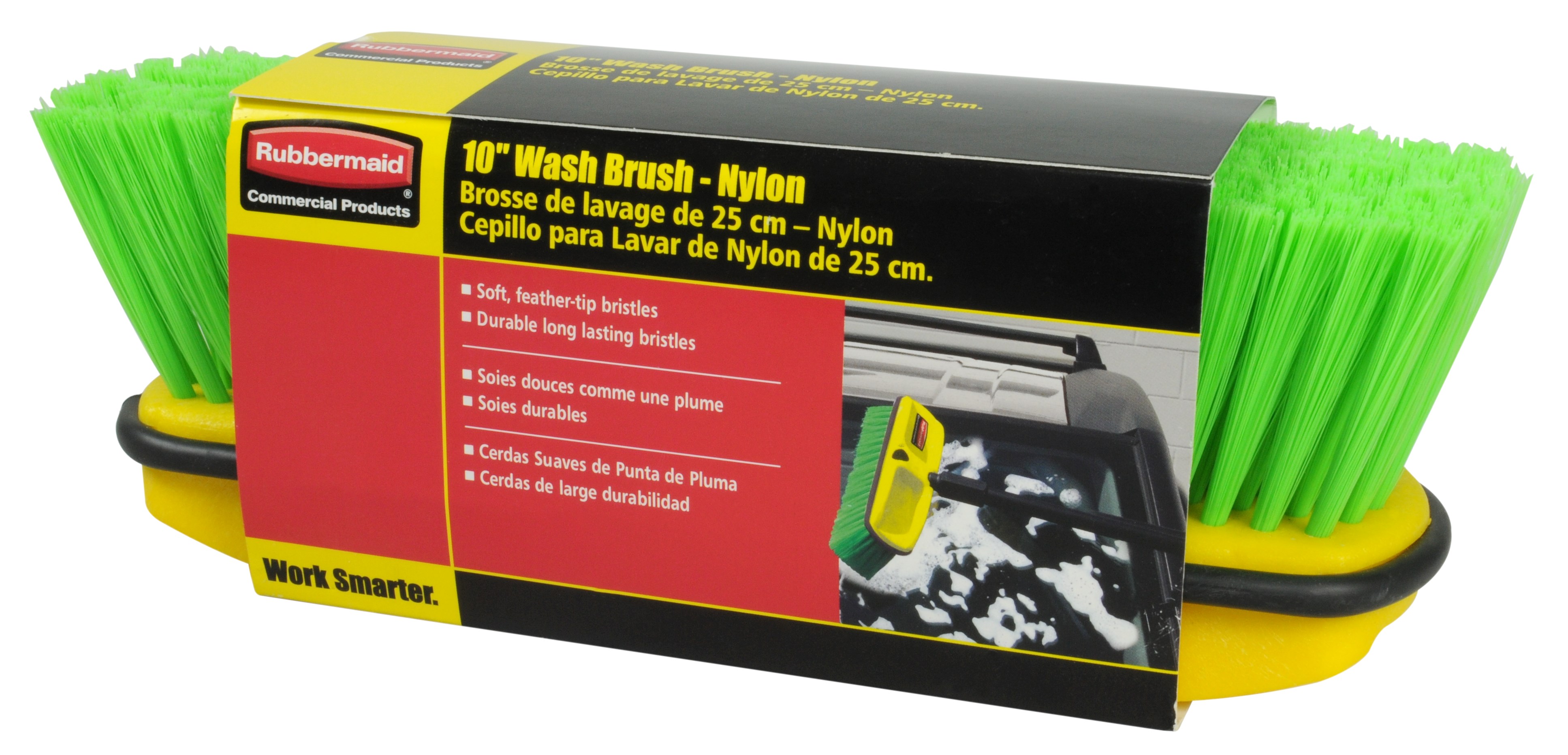 Nylon bristles are very durable with excellent abrasion resistance, shear/ break strength, and bristle bend recovery. Will not stain, discolor, or absorb odors. Can be used wet or dry and resistant to alkalis and most solvents.