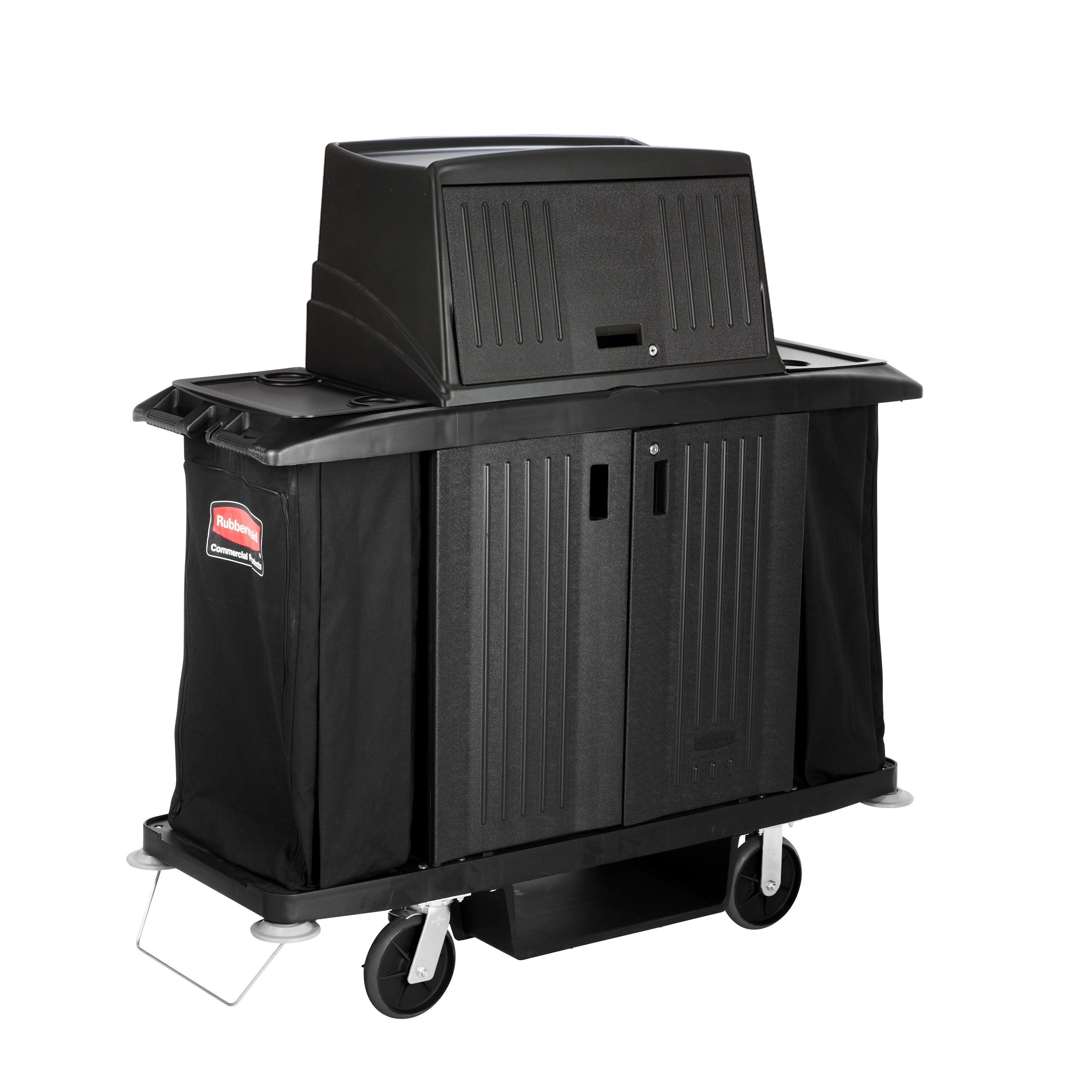 The Executive Protective Security Hood for Traditional Housekeeping Carts secures and conceals supplies and amenities stored on the top of the cart.