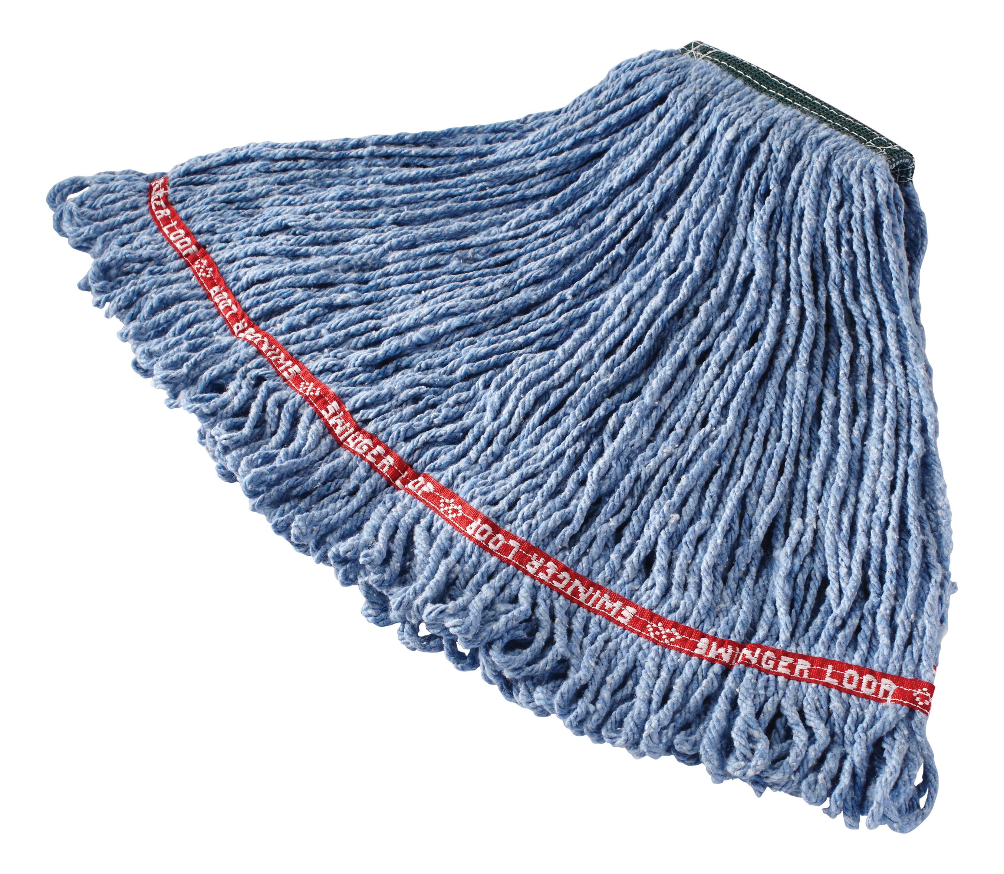 Swinger Loop® Mop features looped-ends, a woven tailband, and a higher synthetic yarn count for increased durability and better floor coverage.