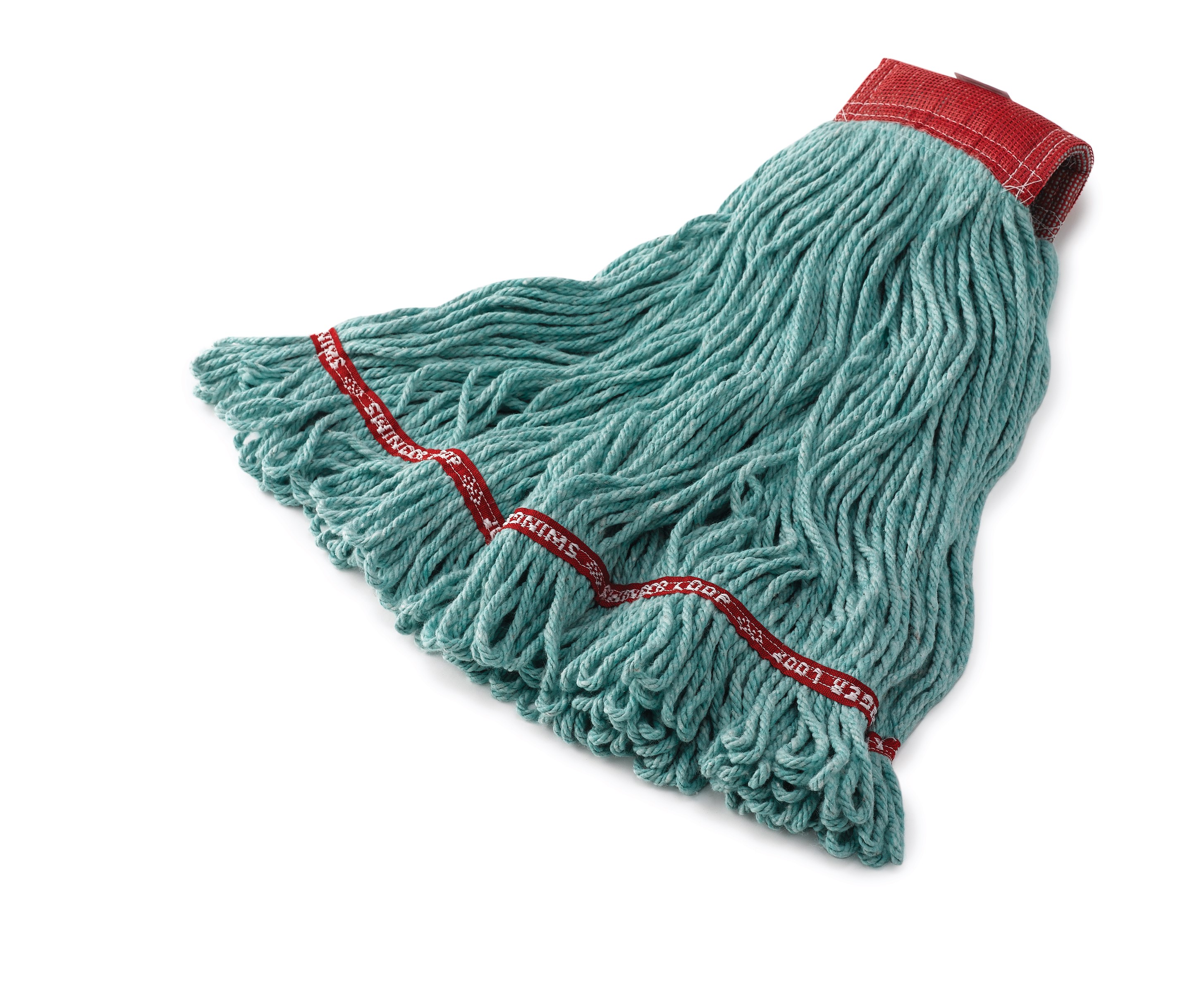 Swinger Loop® Mop features looped-ends, a woven tailband, and a higher synthetic yarn count for increased durability and better floor coverage.