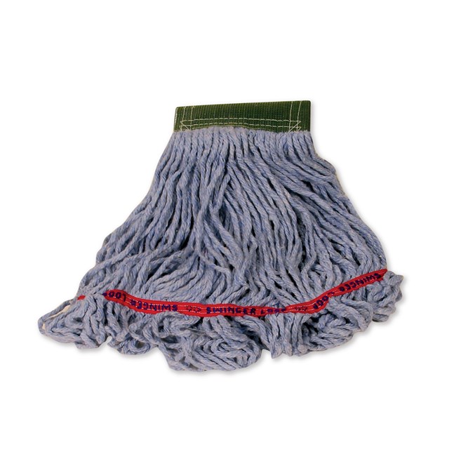 Swinger Loop® Mop features looped-ends, a woven tailband, and a higher synthetic yarn count for increased durability and better floor coverage.