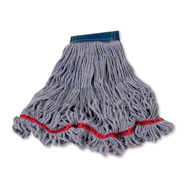 Swinger Loop® Mop features looped-ends, a woven tailband, and a higher synthetic yarn count for increased durability and better floor coverage.