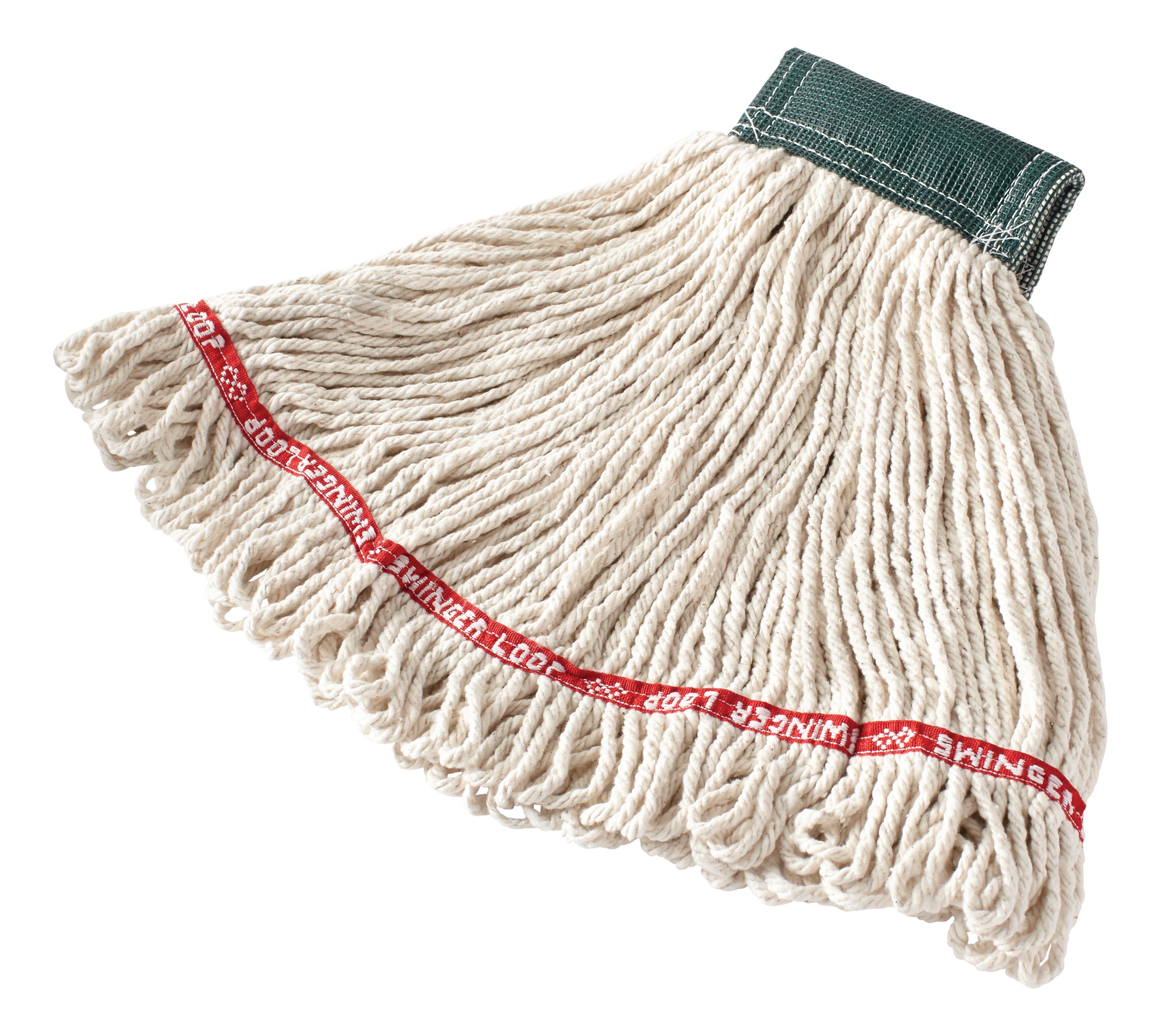 Swinger Loop® Mop features looped-ends, a woven tailband, and a higher synthetic yarn count for increased durability and better floor coverage.