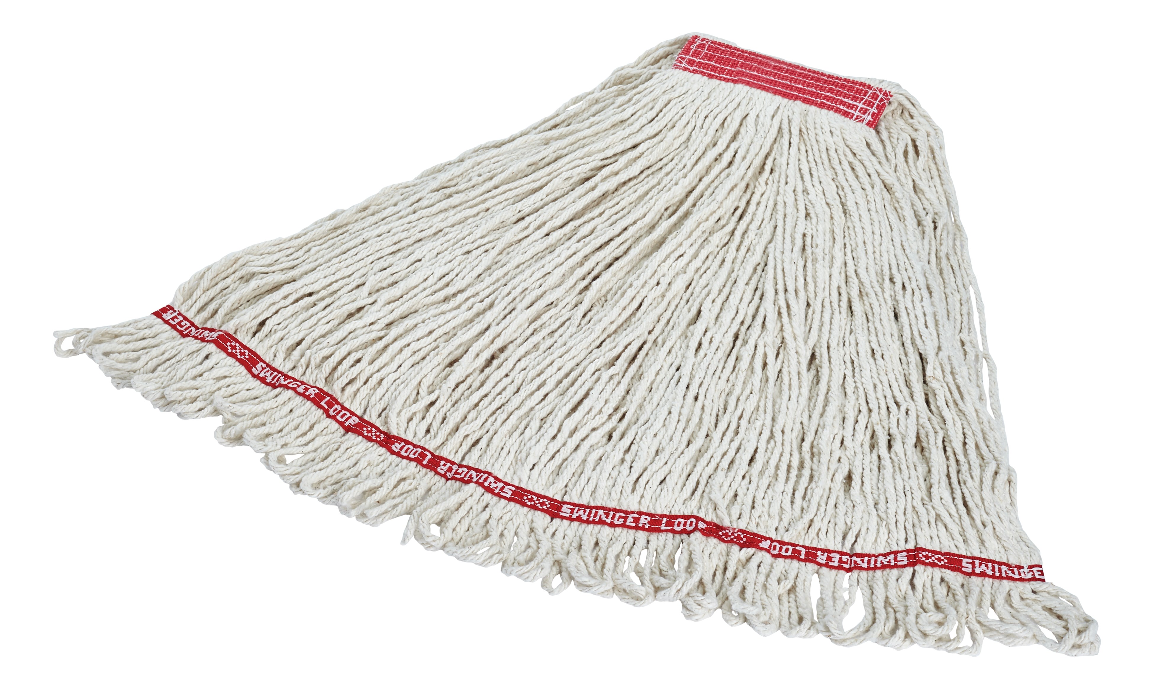 Swinger Loop® Mop features looped -ount for increased durability and better floor coverage.