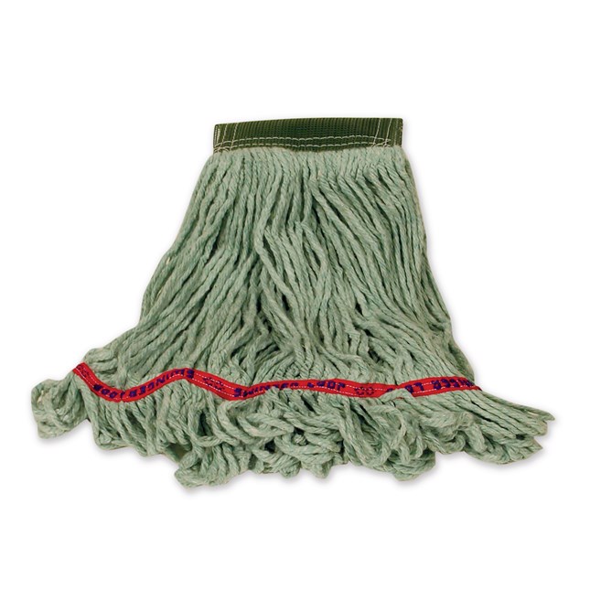 Swinger Loop® Mop features looped-ends, a woven tailband, and a higher synthetic yarn count for increased durability and better floor coverage.