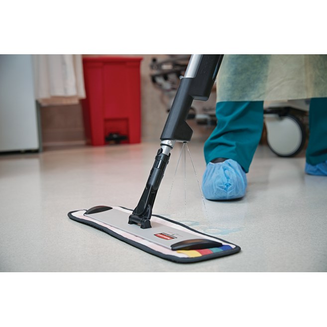 HYGEN™ Quick-Connect Frames features a flat profile that slides easily under furniture and equipment. Trapezoidal shape improves cleaning in corners and other hard to reach areas by reaching the highest spaces with ease.