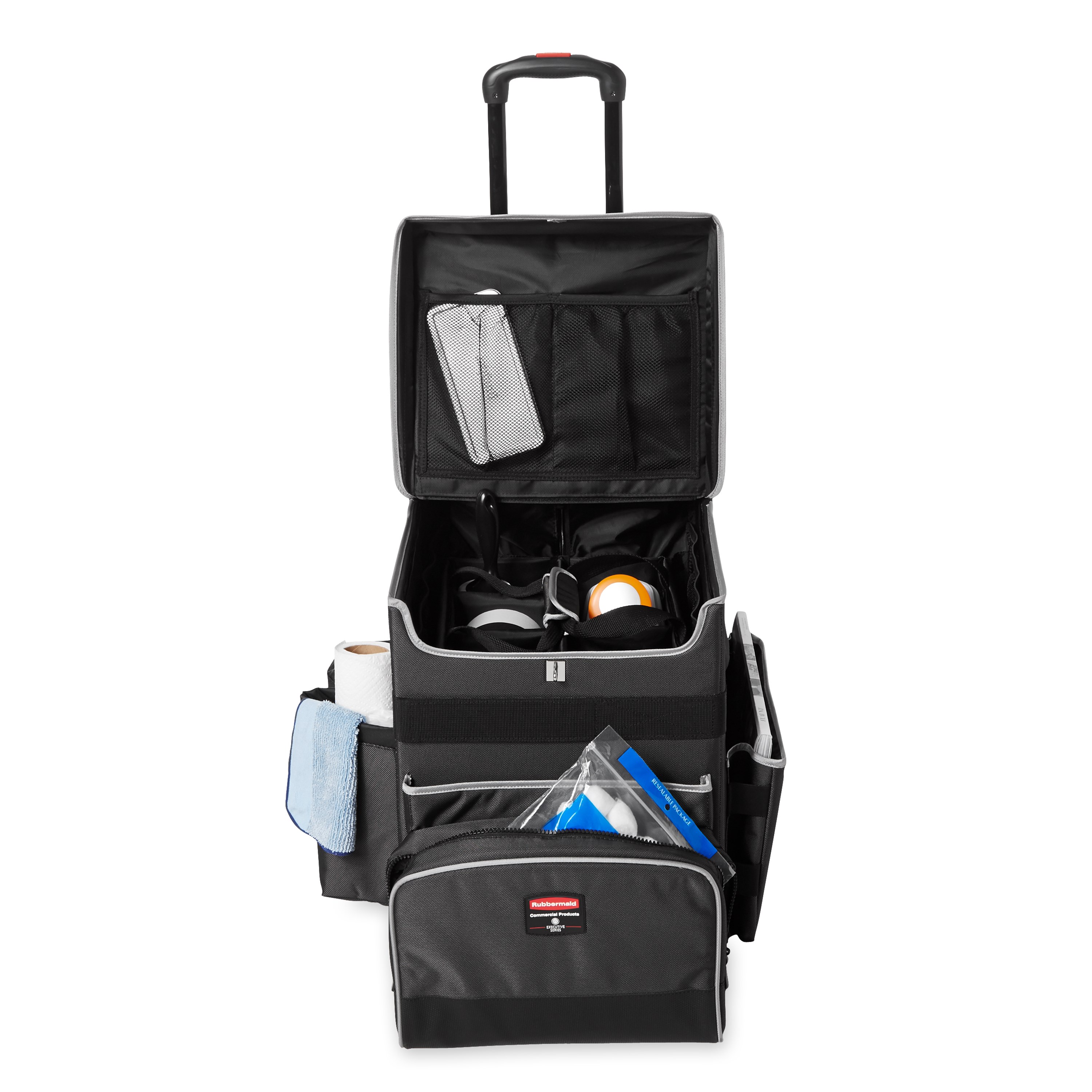 The Executive Quick Cart is the industry’s most durable mobile cart solution for housekeeping, janitorial and maintenance environments.