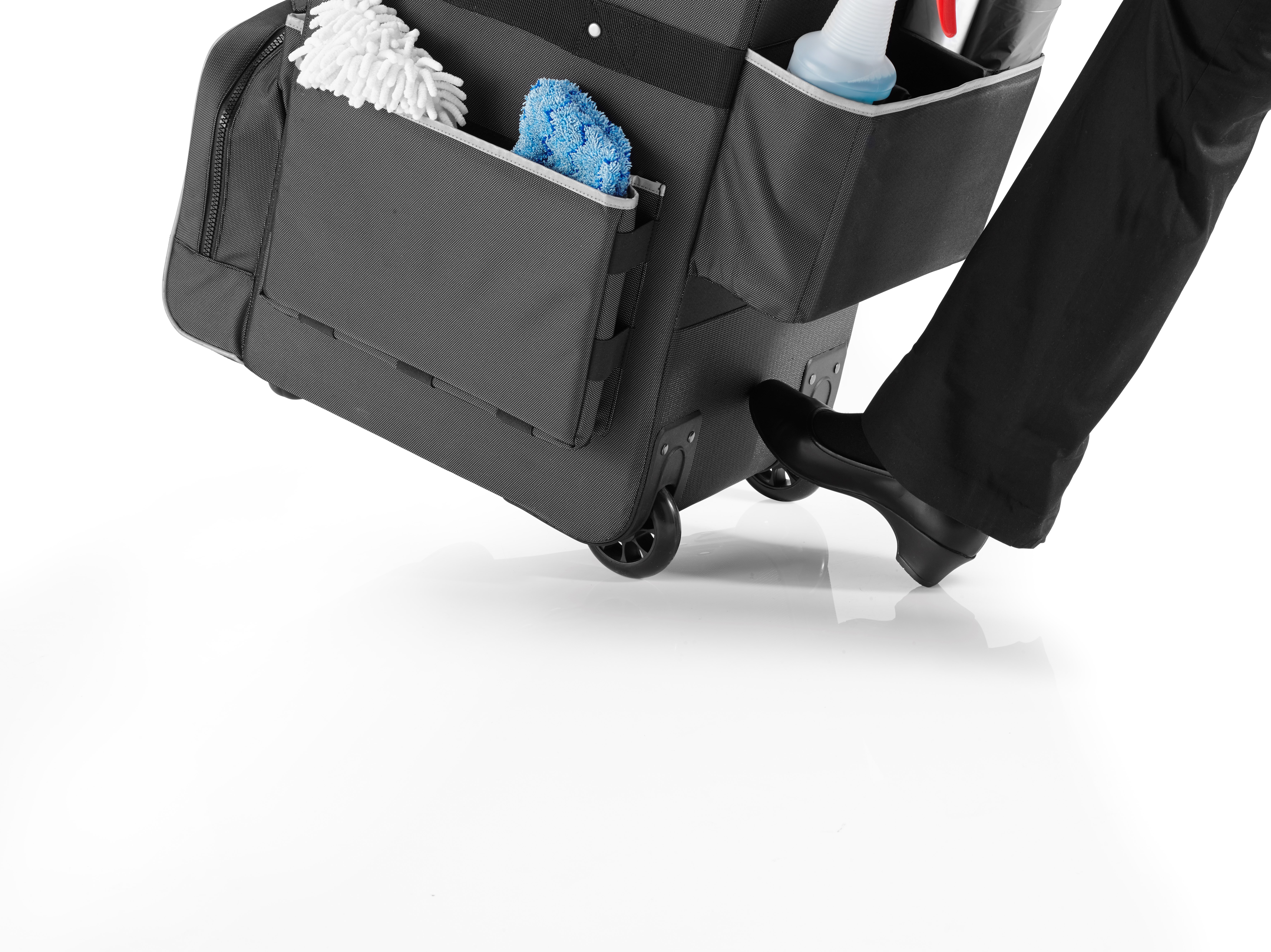 The Executive Quick Cart is the industry’s most durable mobile cart solution for housekeeping, janitorial and maintenance environments.