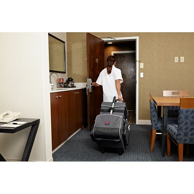 The Executive Quick Cart is the industry’s most durable mobile cart solution for housekeeping, janitorial and maintenance environments.