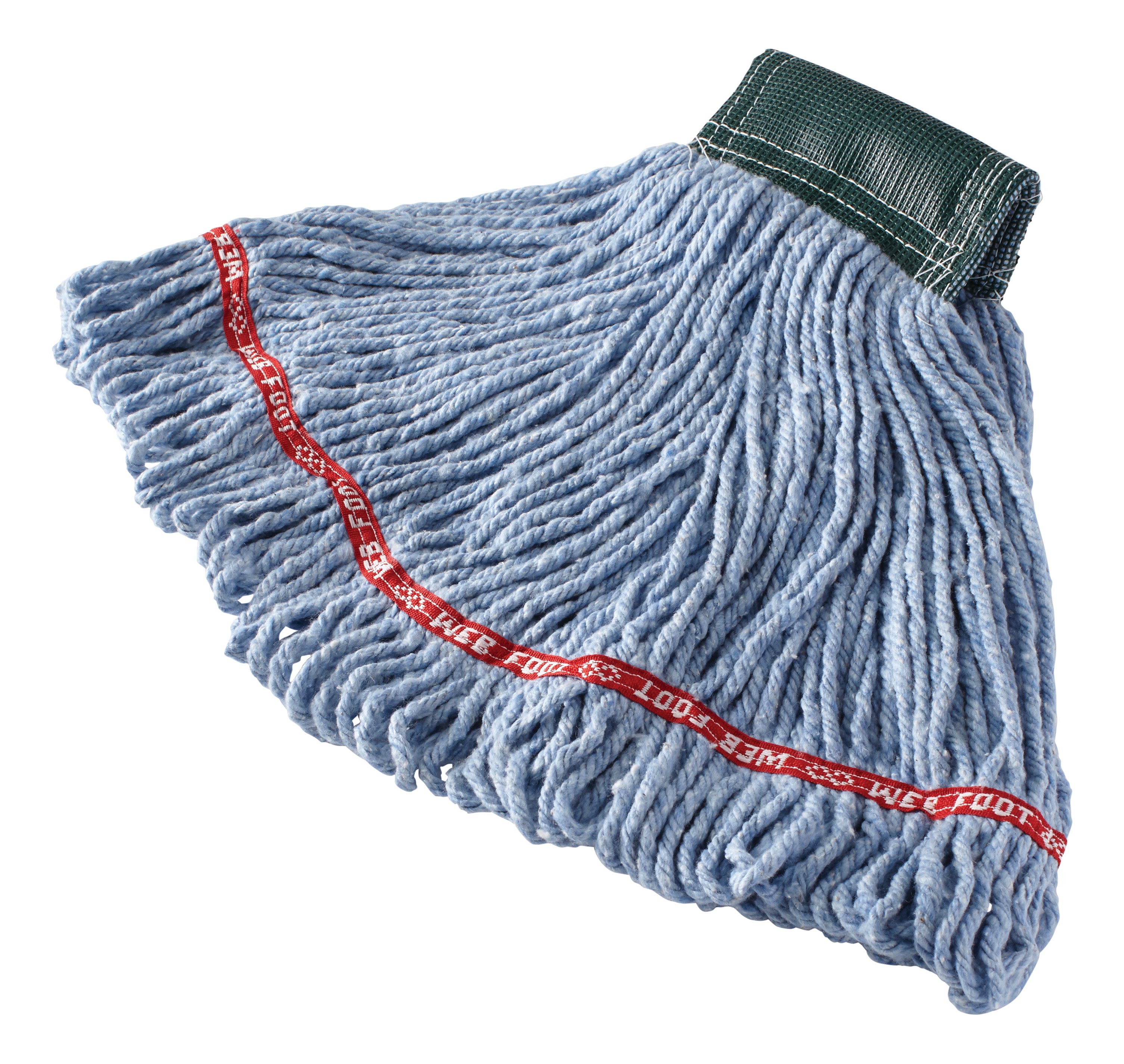 The Rubbermaid Commercial Web Foot® Wet Mops contains a  balanced blend of cotton and synthetic fibers that delivers up to five times the absorbency of cotton mops.