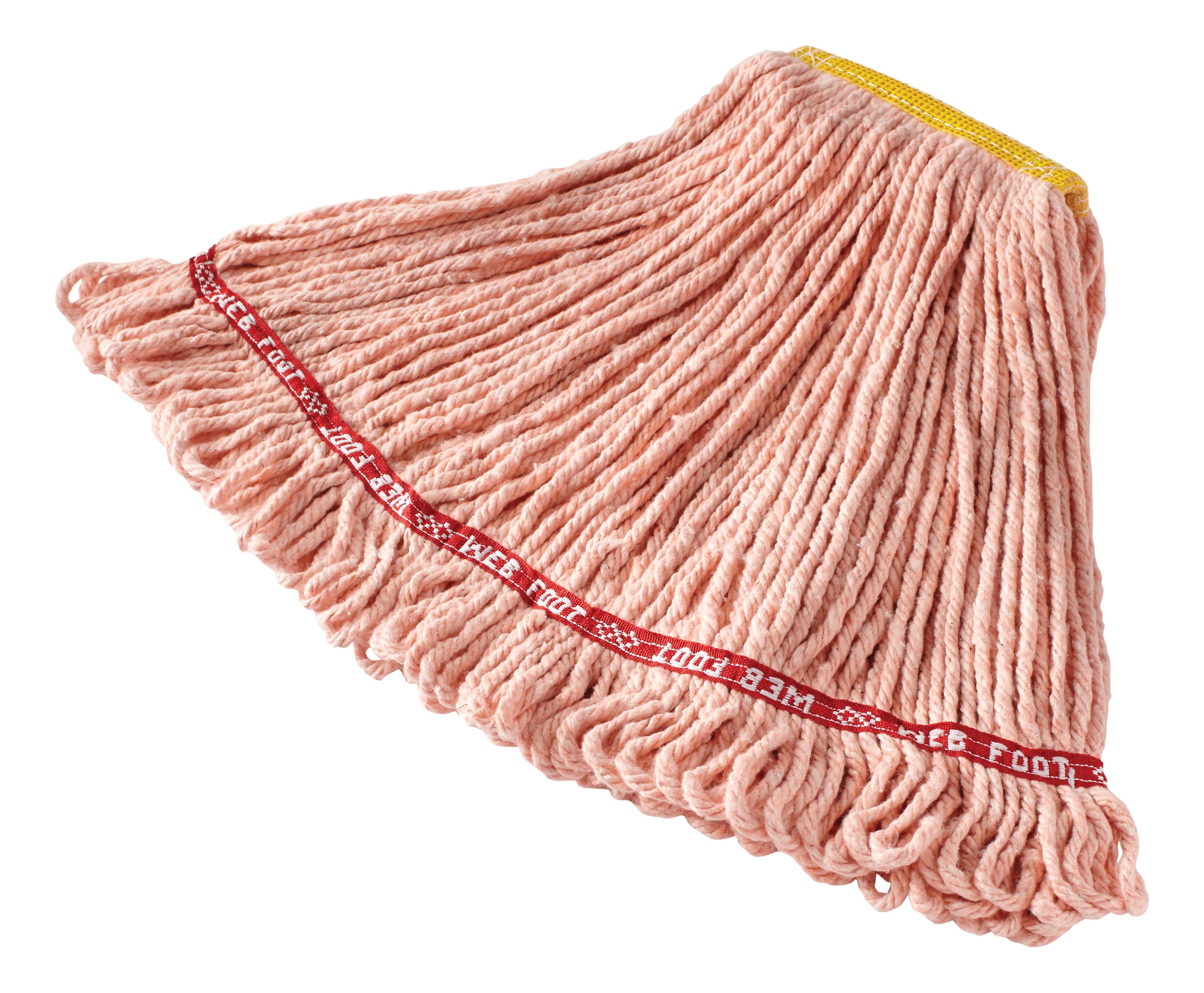 The Rubbermaid Commercial Web Foot® Wet Mops contains a  balanced blend of cotton and synthetic fibers that delivers up to five times the absorbency of cotton mops.