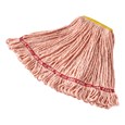 The Rubbermaid Commercial Web Foot® Wet Mops contains a  balanced blend of cotton and synthetic fibers that delivers up to five times the absorbency of cotton mops.