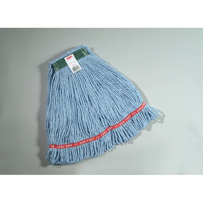 The Rubbermaid Commercial Web Foot® Wet Mops contains a  balanced blend of cotton and synthetic fibers that delivers up to five times the absorbency of cotton mops.