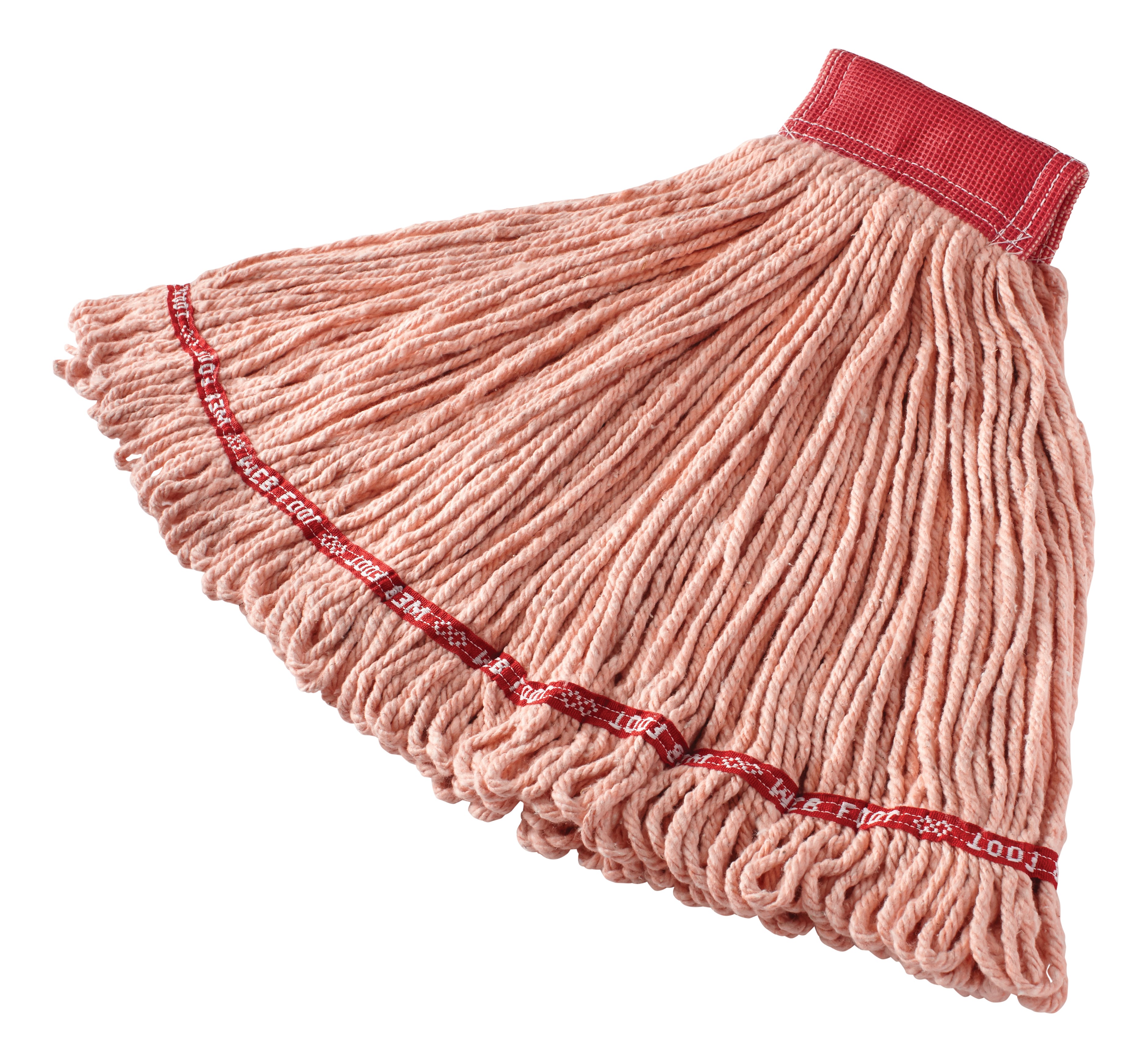 The Rubbermaid Commercial Web Foot® Wet Mops contains a  balanced blend of cotton and synthetic fibers that delivers up to five times the absorbency of cotton mops.