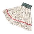 The Rubbermaid Commercial Web Foot® Wet Mops contains a  balanced blend of cotton and synthetic fibers that delivers up to five times the absorbency of cotton mops.