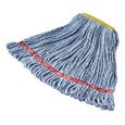 The Rubbermaid Commercial Web Foot® Wet Mops contains a  balanced blend of cotton and synthetic fibers that delivers up to five times the absorbency of cotton mops.
