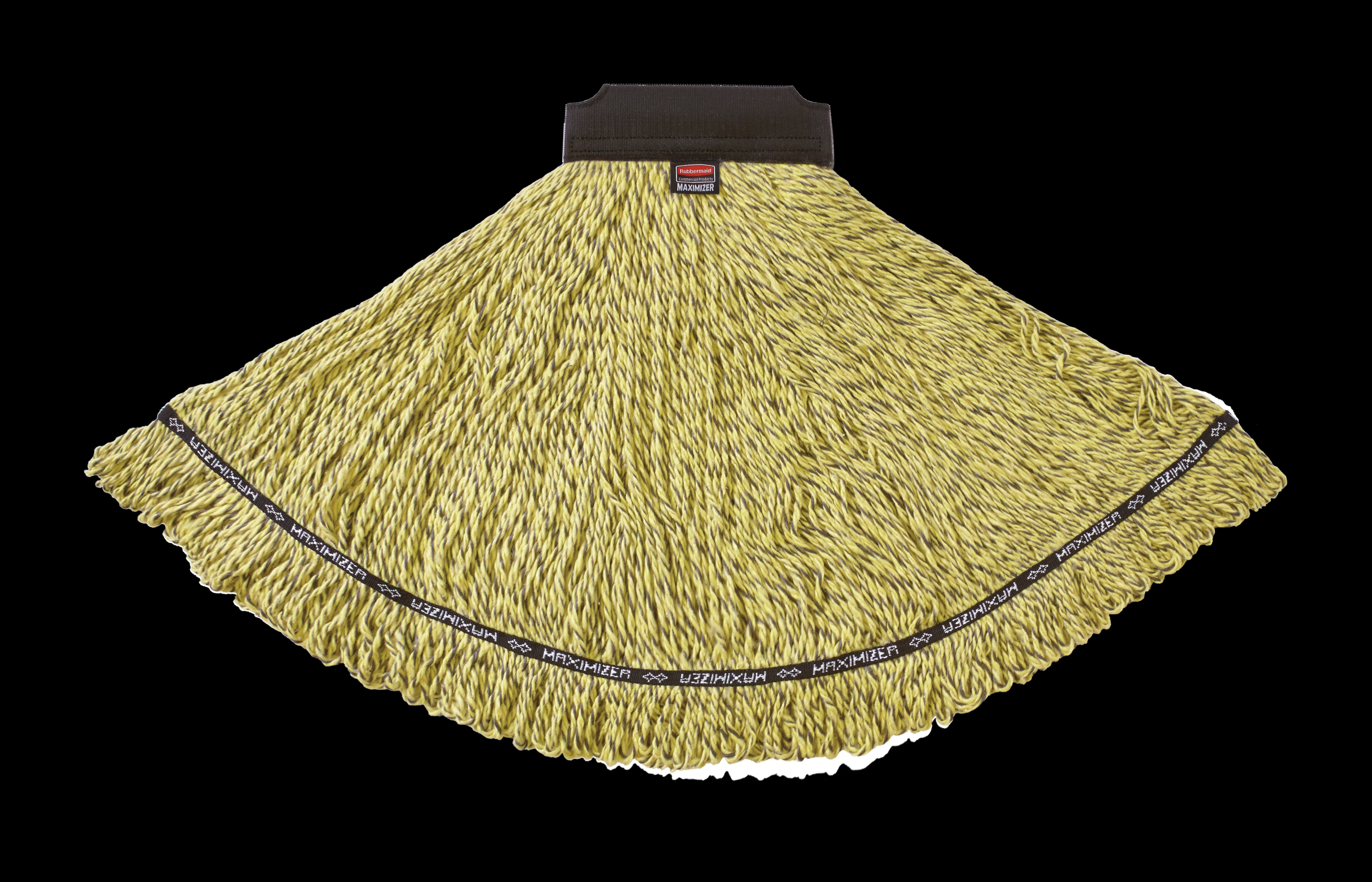 The Rubbermaid Commercial Maximizer™ Mop has a specially designed tailband which delivers 30% greater spread in use.