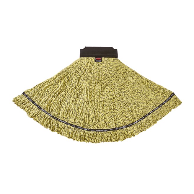 The Rubbermaid Commercial Maximizer™ Mop has a specially designed tailband which delivers 30% greater spread in use.