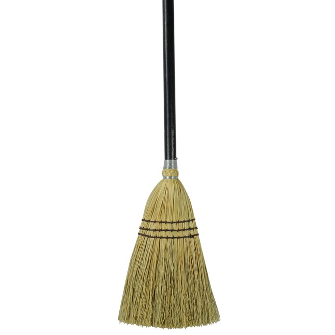 The Rubbermaid Commercial Lobby Broom can be used on rough or smooth surfaces.