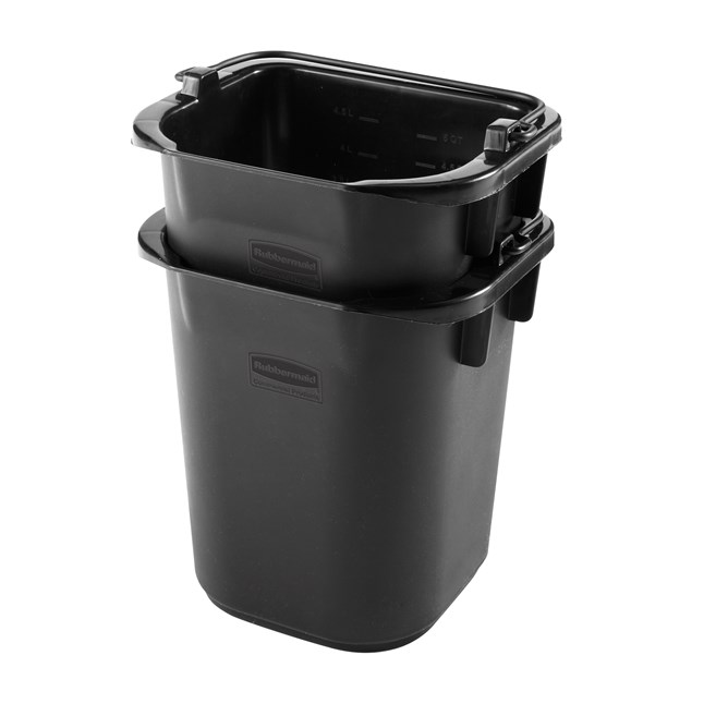 The 5-Quart Pail for Cleaning Carts provides a quick and easy way to clean in tight places.