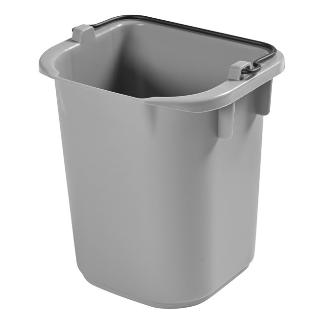 The Rubbermaid Commercial 5-Quart Heavy Duty Pail for Cleaning Carts provides a quick and easy way to clean in tight places.