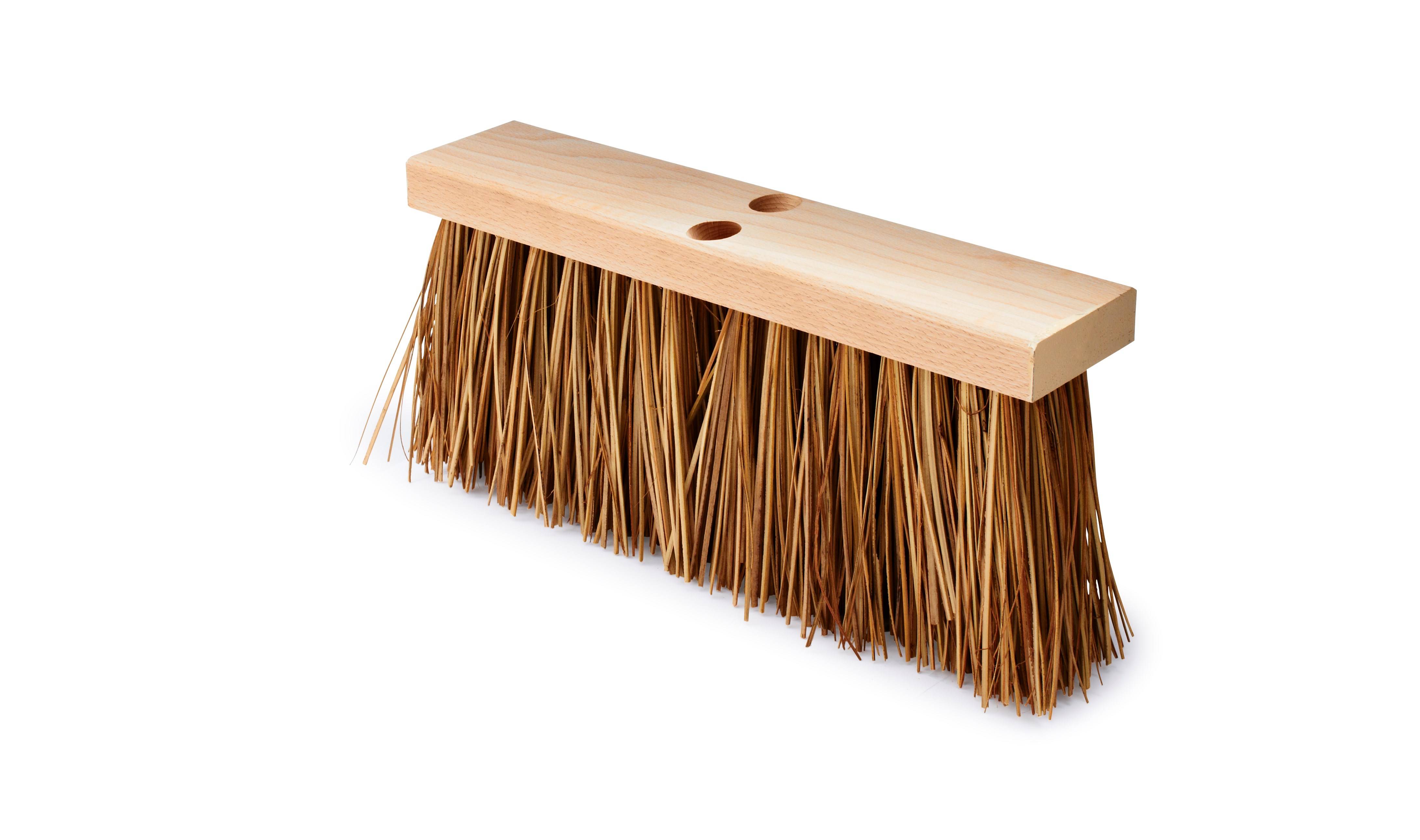 Street Broom FG9B2200 is a street sweep for the most demanding rough surfaces. Wide flared ends for greater floor coverage and ease when sweeping close to walls or curbs. Accepts tapered handles. Hardwood Block. Palmyra Fill. Handles sold separately.